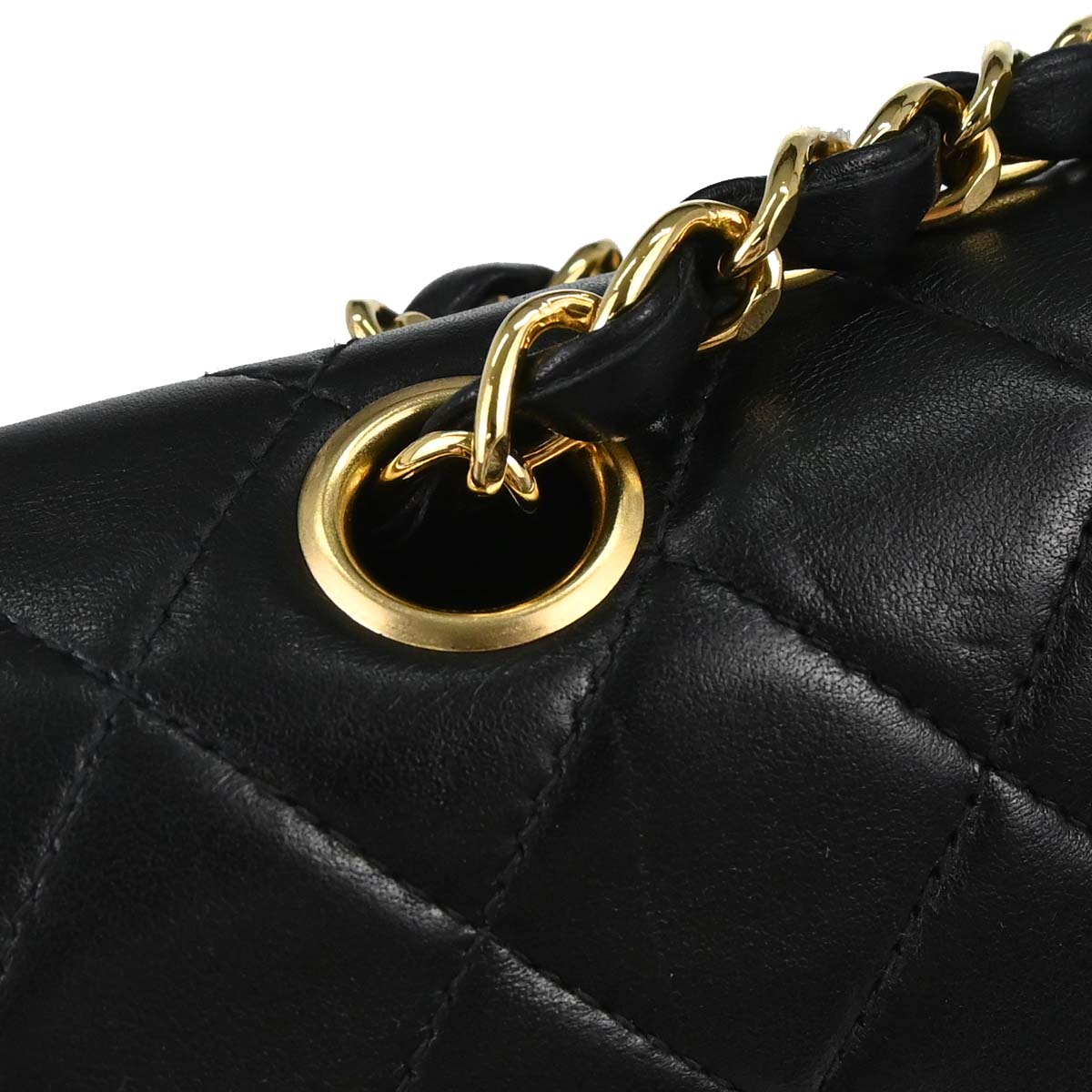 Chanel 2003-2004 Black Lambskin Medium Classic Double Flap Shoulder Bag