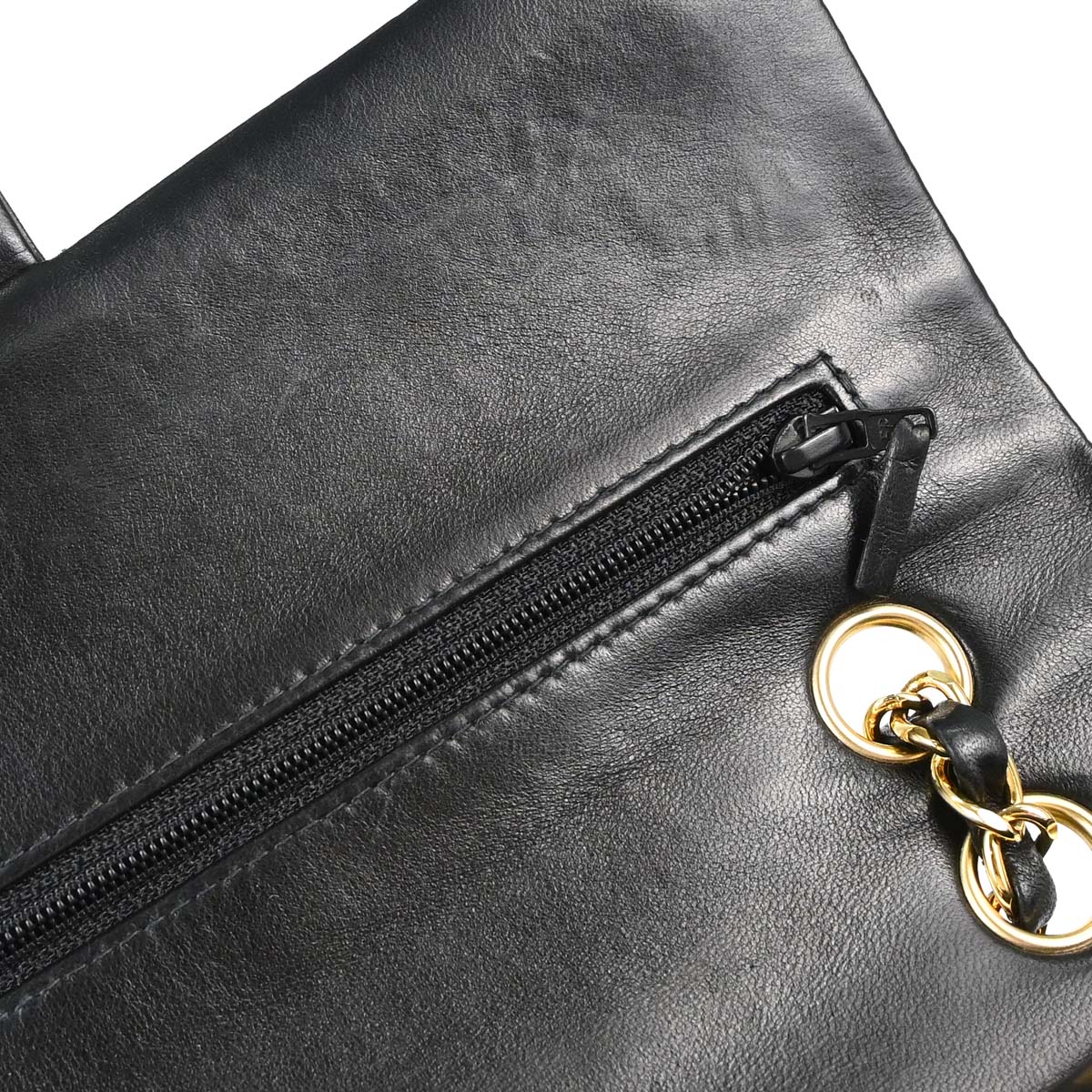Chanel 2003-2004 Black Lambskin Medium Classic Double Flap Shoulder Bag