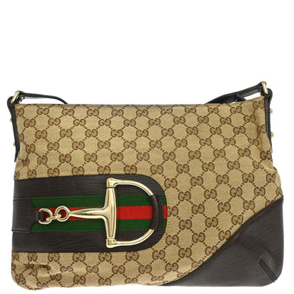 Gucci Brown GG Canvas Sherry Horsebit Shoulder Bag