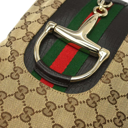Gucci Brown GG Canvas Sherry Horsebit Shoulder Bag