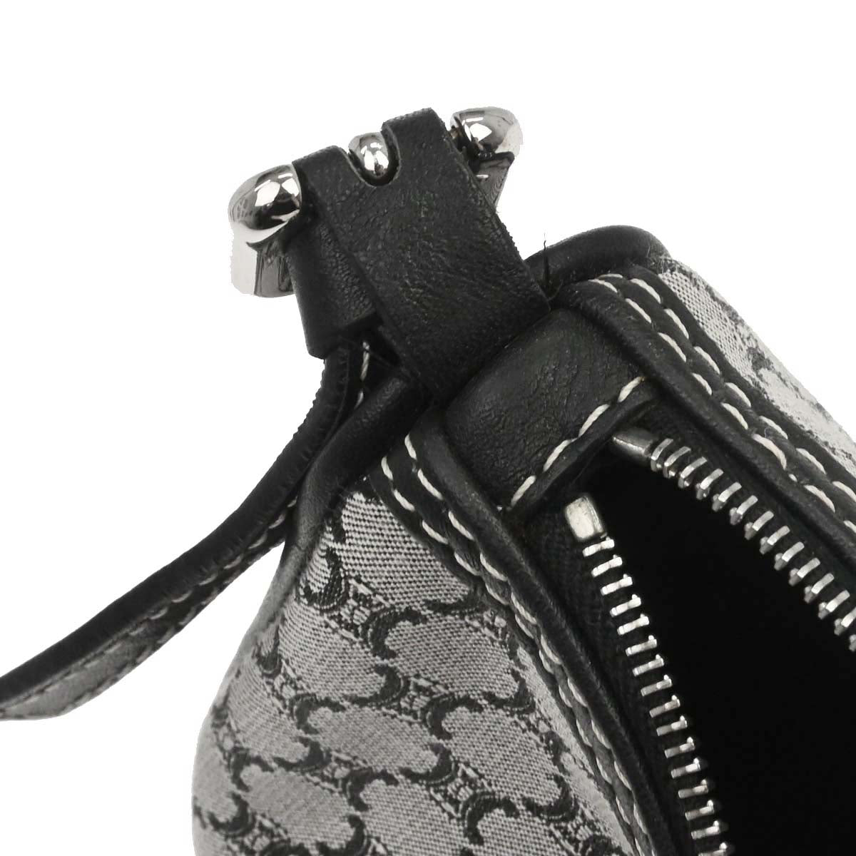 Celine Gray Black Macadam Handbag