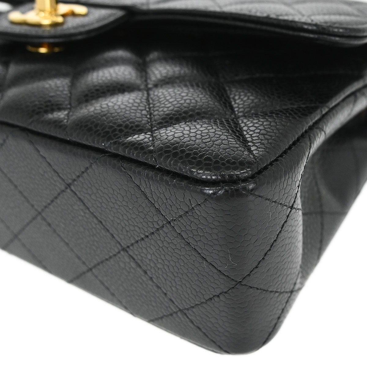 Chanel Black Caviar Skin Small Classic Double Flap Shoulder Bag