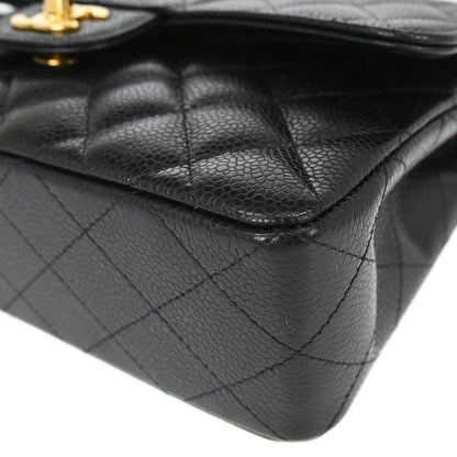 Chanel Black Caviar Skin Small Classic Double Flap Shoulder Bag