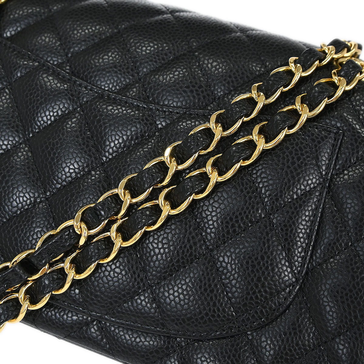 Chanel Black Caviar Skin Small Classic Double Flap Shoulder Bag