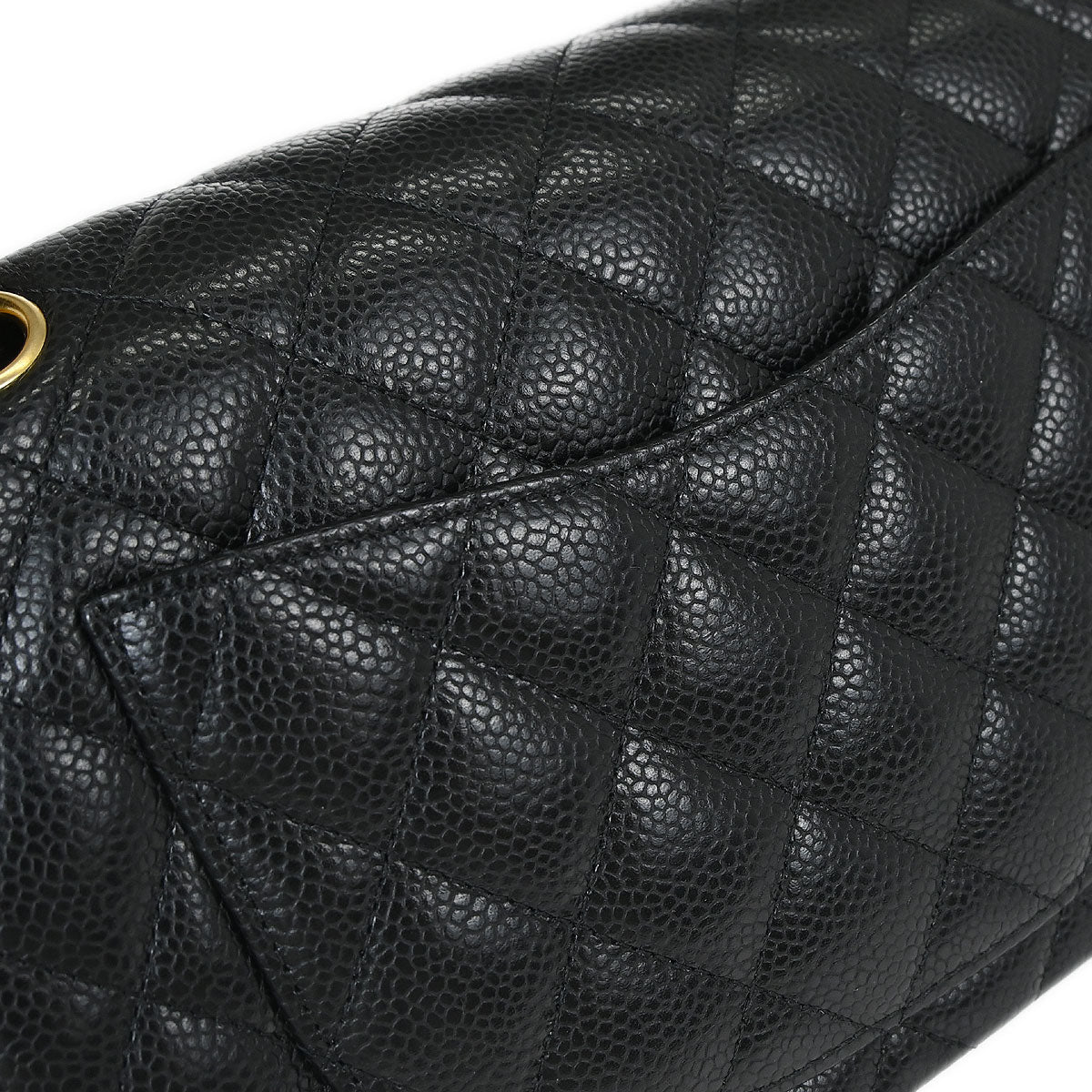 Chanel Black Caviar Skin Small Classic Double Flap Shoulder Bag