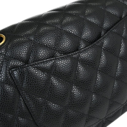Chanel Black Caviar Skin Small Classic Double Flap Shoulder Bag