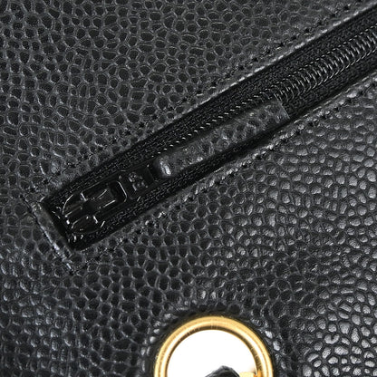 Chanel Black Caviar Skin Small Classic Double Flap Shoulder Bag
