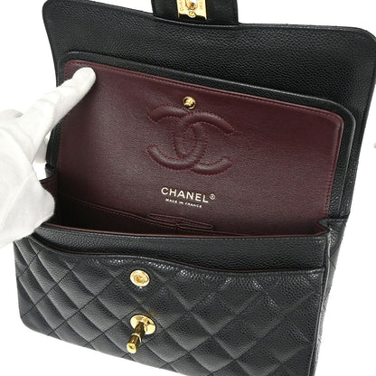 Chanel Black Caviar Skin Small Classic Double Flap Shoulder Bag