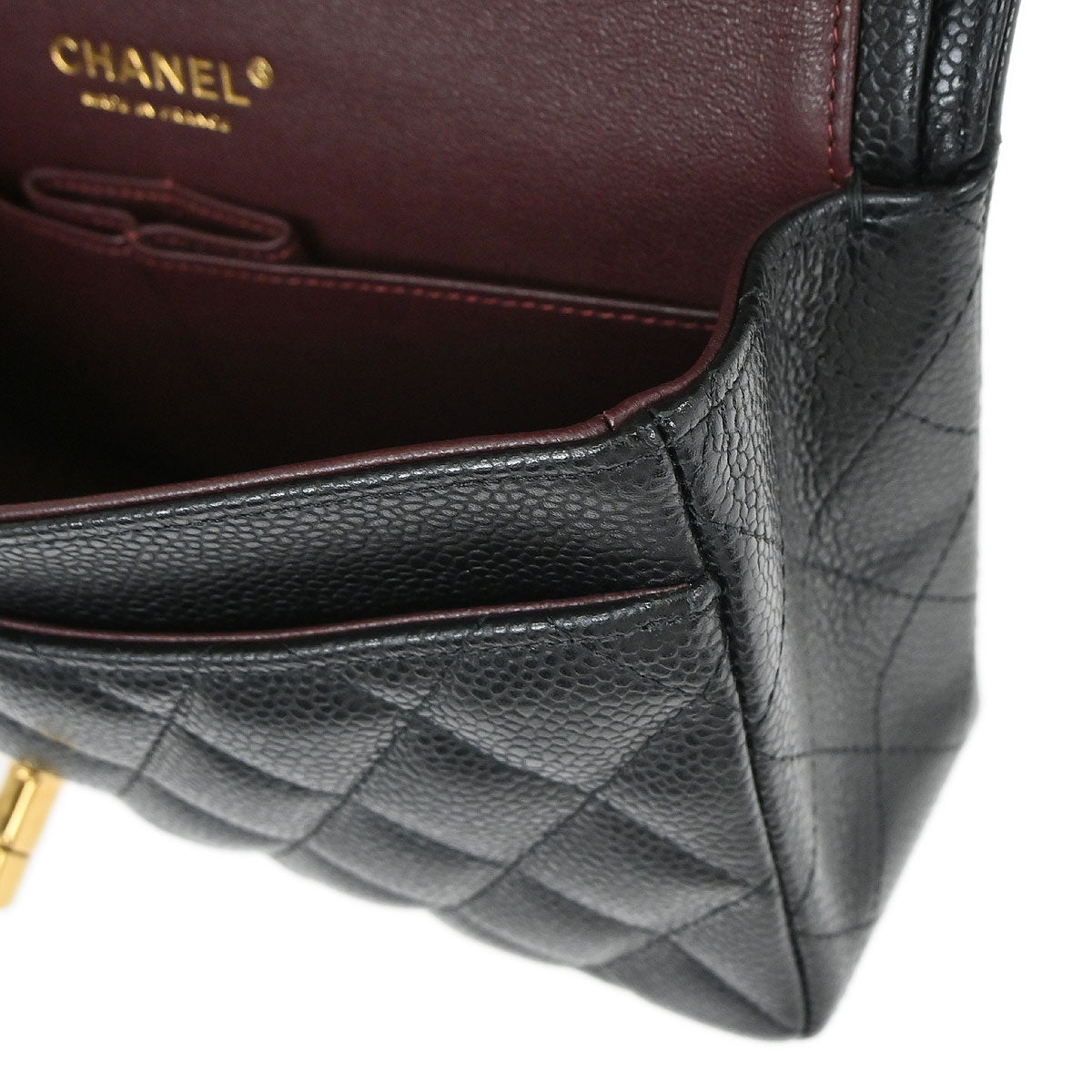 Chanel Black Caviar Skin Small Classic Double Flap Shoulder Bag