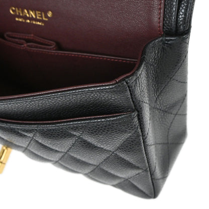 Chanel Black Caviar Skin Small Classic Double Flap Shoulder Bag