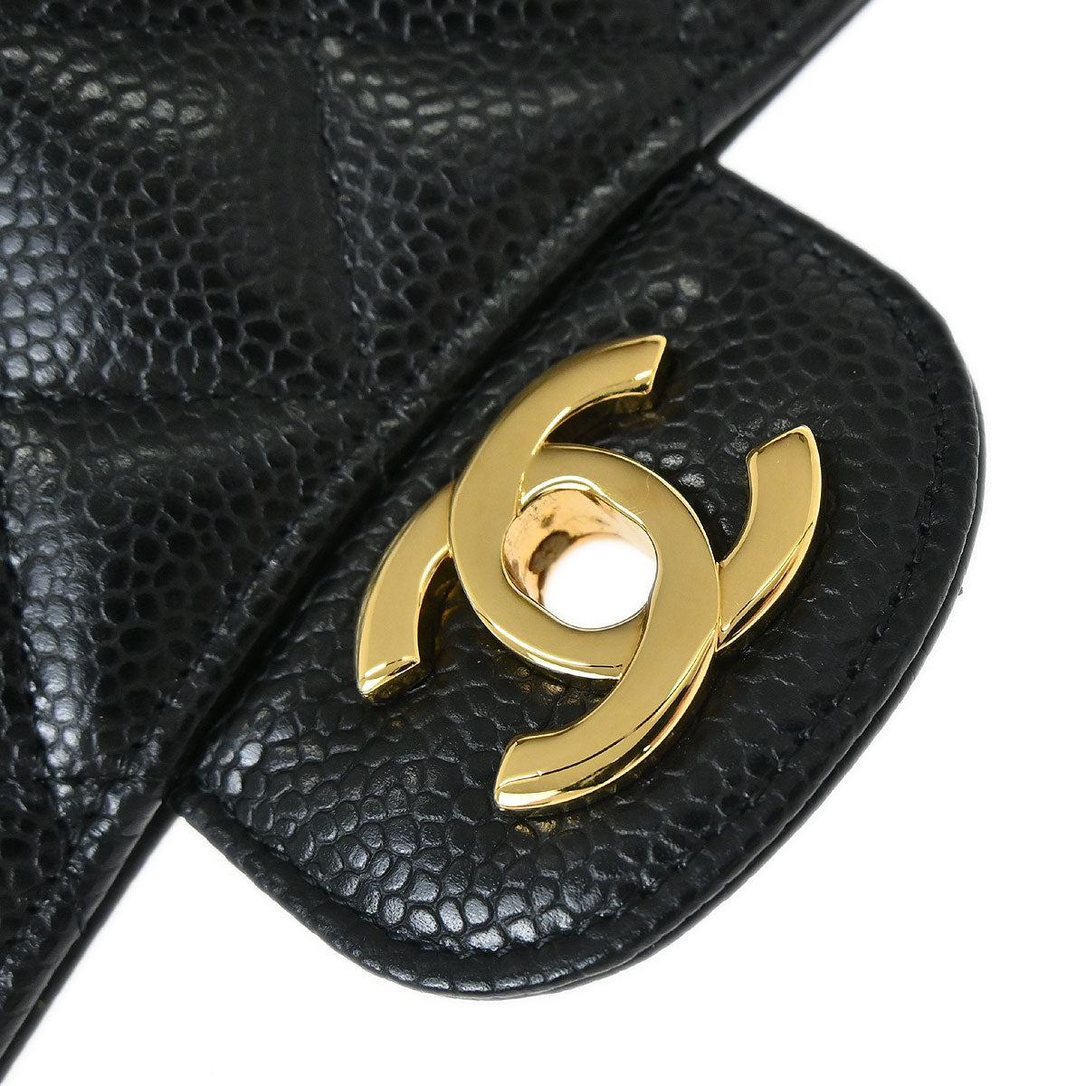 Chanel Black Caviar Skin Small Classic Double Flap Shoulder Bag