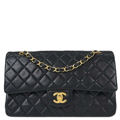 Chanel Black Lambskin Medium Classic Double Flap Shoulder Bag