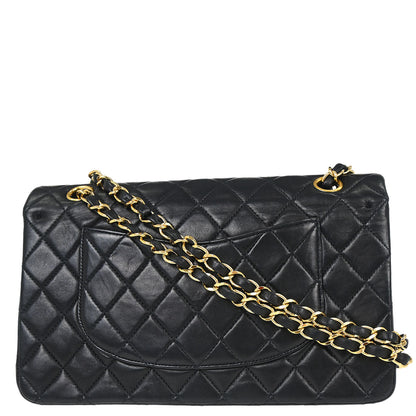 Chanel Black Lambskin Medium Classic Double Flap Shoulder Bag