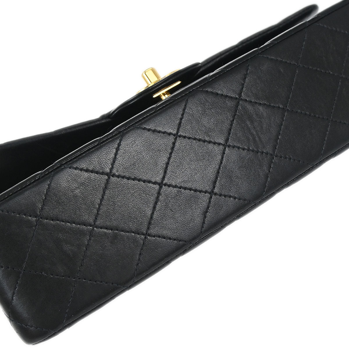Chanel Black Lambskin Medium Classic Double Flap Shoulder Bag