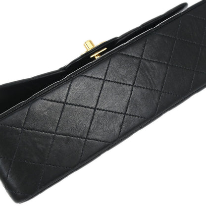Chanel Black Lambskin Medium Classic Double Flap Shoulder Bag