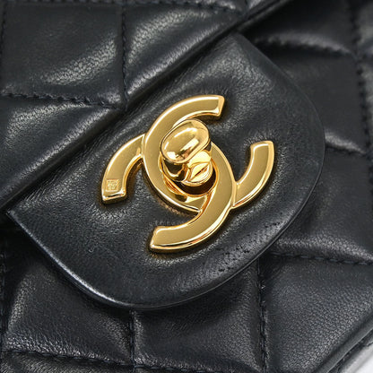 Chanel Black Lambskin Medium Classic Double Flap Shoulder Bag