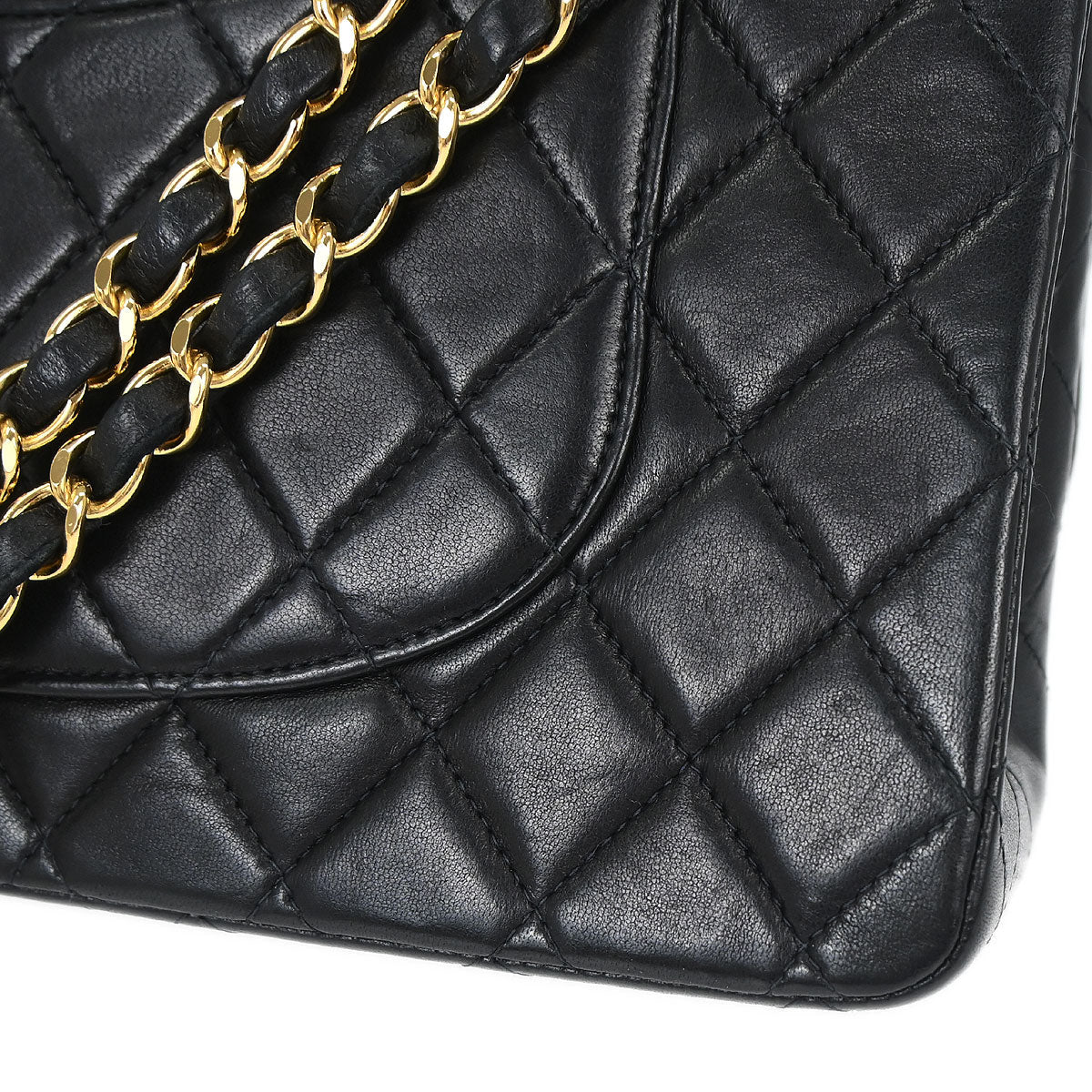 Chanel Black Lambskin Medium Classic Double Flap Shoulder Bag