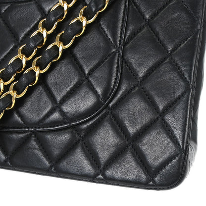 Chanel Black Lambskin Medium Classic Double Flap Shoulder Bag