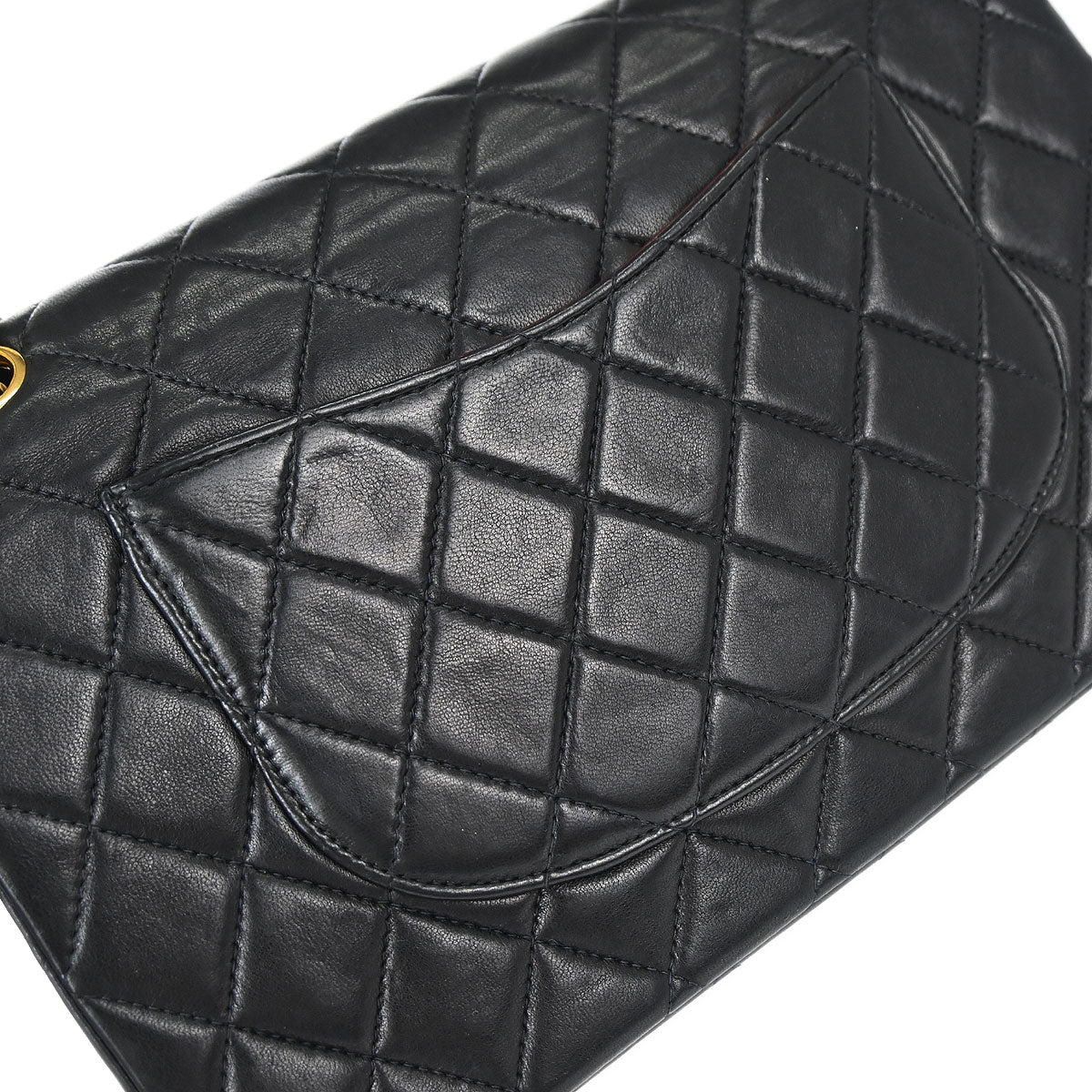 Chanel Black Lambskin Medium Classic Double Flap Shoulder Bag