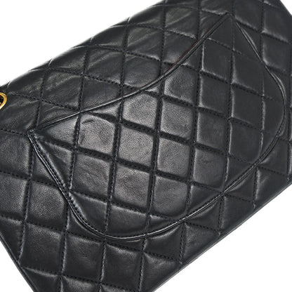 Chanel Black Lambskin Medium Classic Double Flap Shoulder Bag