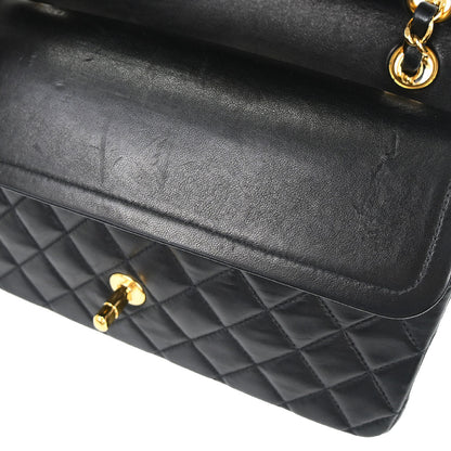 Chanel Black Lambskin Medium Classic Double Flap Shoulder Bag