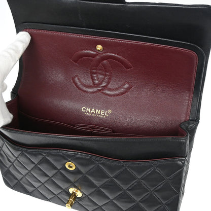Chanel Black Lambskin Medium Classic Double Flap Shoulder Bag