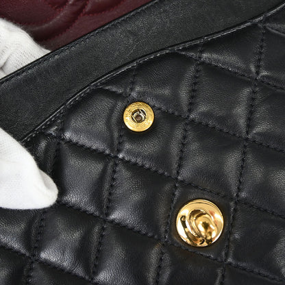 Chanel Black Lambskin Medium Classic Double Flap Shoulder Bag
