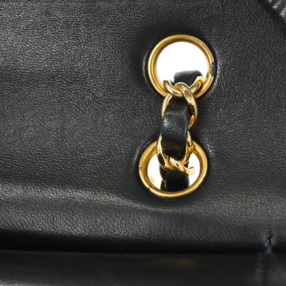 Chanel Black Lambskin Medium Classic Double Flap Shoulder Bag