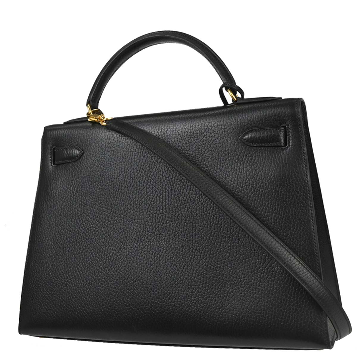 Hermes Black Ardennes Kelly 32 Sellier 2way Shoulder Handbag