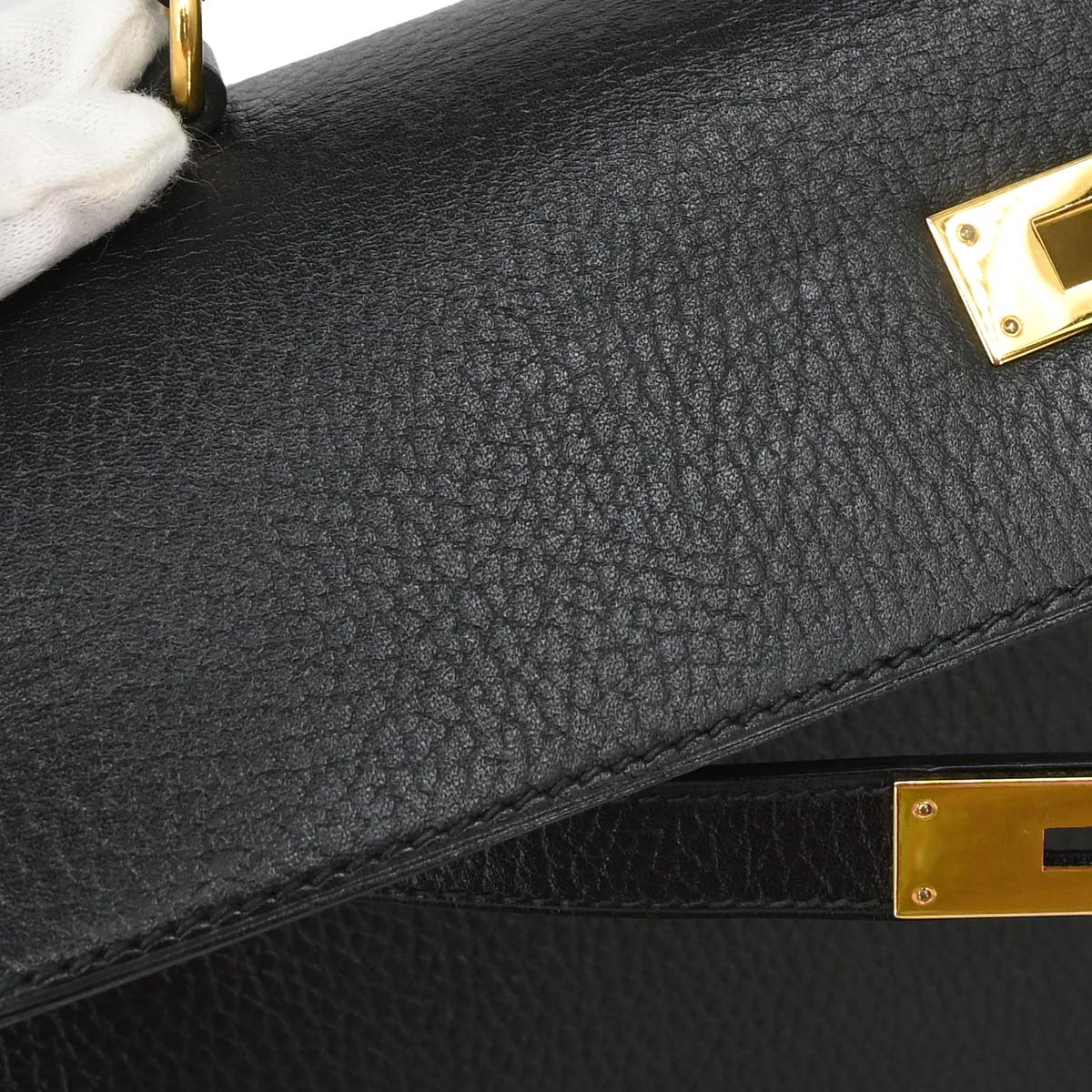 Hermes Black Ardennes Kelly 32 Sellier 2way Shoulder Handbag