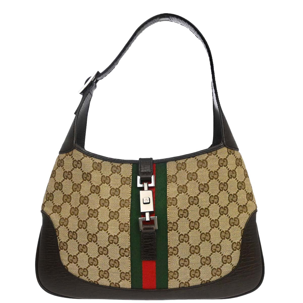 Gucci Brown Jackie GG Sherry Hobo Handbag
