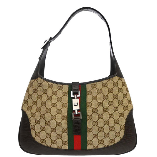 Gucci Brown Jackie GG Sherry Hobo Handbag