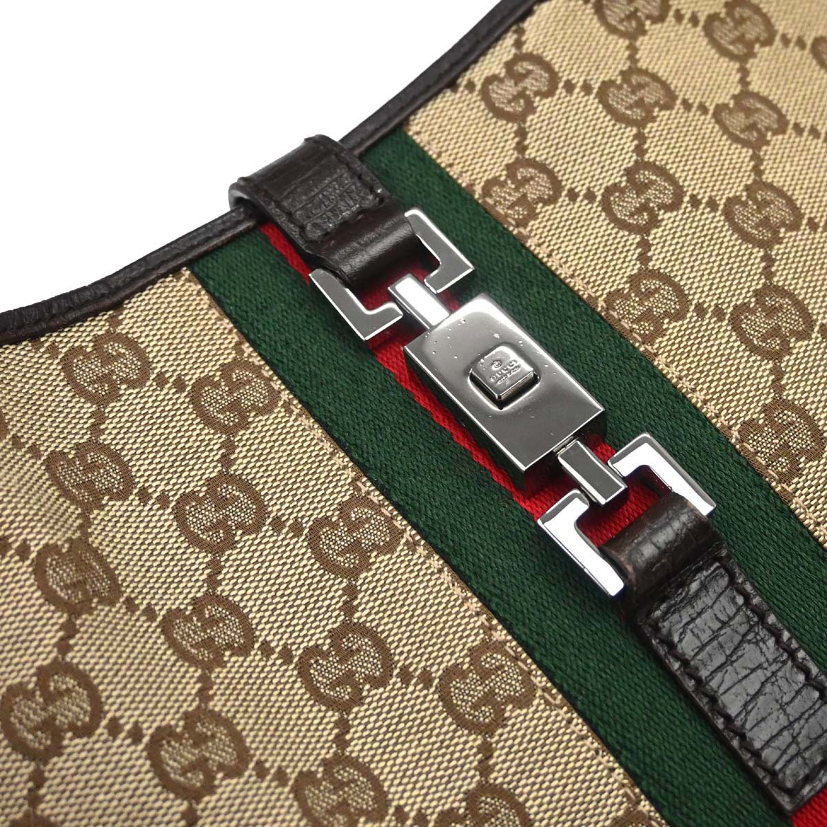 Gucci Brown Jackie GG Sherry Hobo Handbag