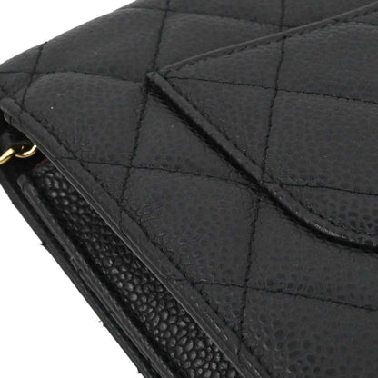Chanel 2014-2015 Black Caviar Skin Classic WOC Wallet on Chain Bag