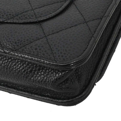 Chanel 2014-2015 Black Caviar Skin Classic WOC Wallet on Chain Bag