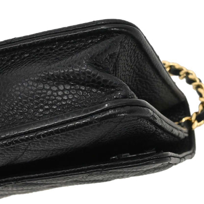 Chanel 2014-2015 Black Caviar Skin Classic WOC Wallet on Chain Bag