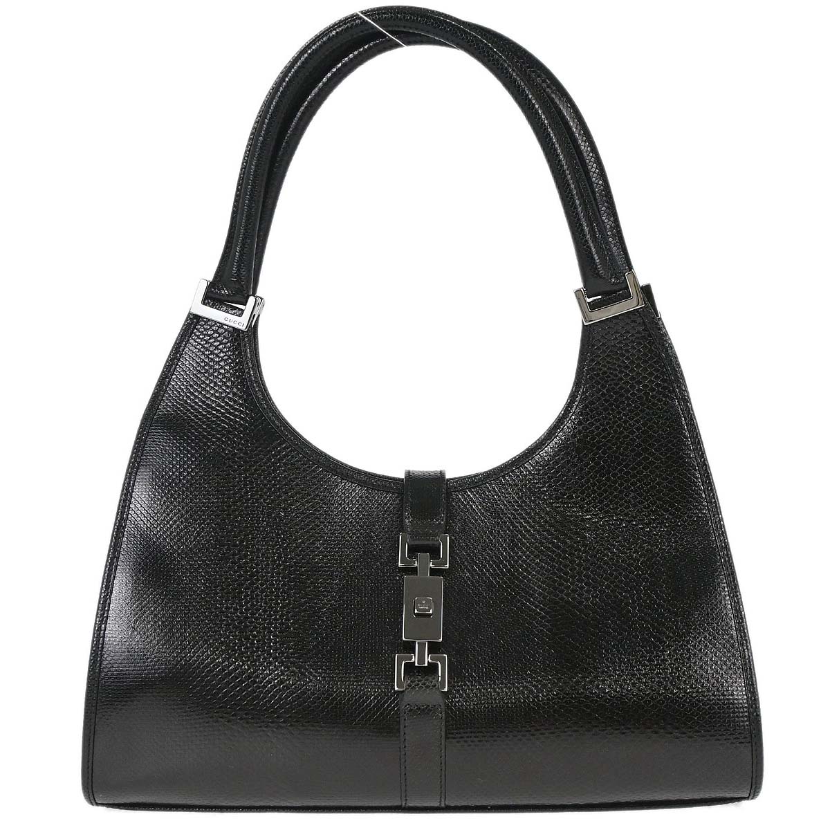 Gucci * Black Lizard Jackie Handbag
