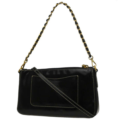 Prada Black Patent Leather 2way Shoulder Handbag