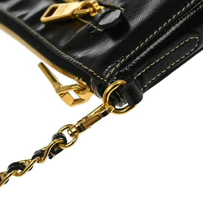 Prada Black Patent Leather 2way Shoulder Handbag