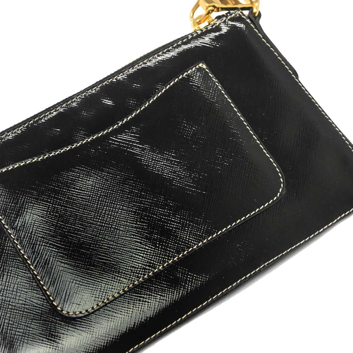 Prada Black Patent Leather 2way Shoulder Handbag