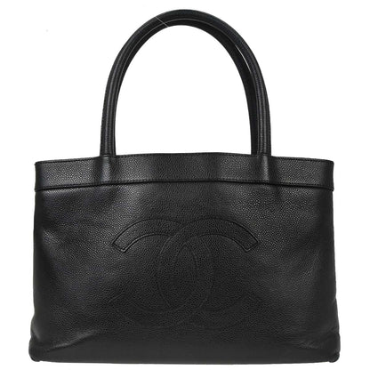 Chanel Black Caviar Skin Tote Handbag