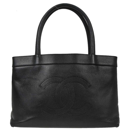 Chanel Black Caviar Skin Tote Handbag
