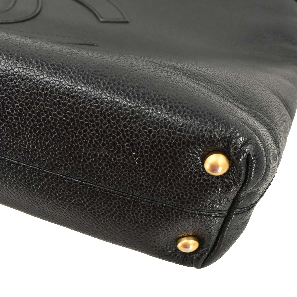 Chanel Black Caviar Skin Tote Handbag