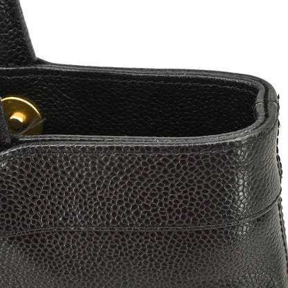 Chanel Black Caviar Skin Tote Handbag