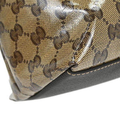 Gucci Brown PVC GG Charm Dome Satchel 2way Shoulder Handbag