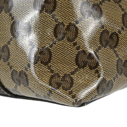Gucci Brown PVC GG Charm Dome Satchel 2way Shoulder Handbag