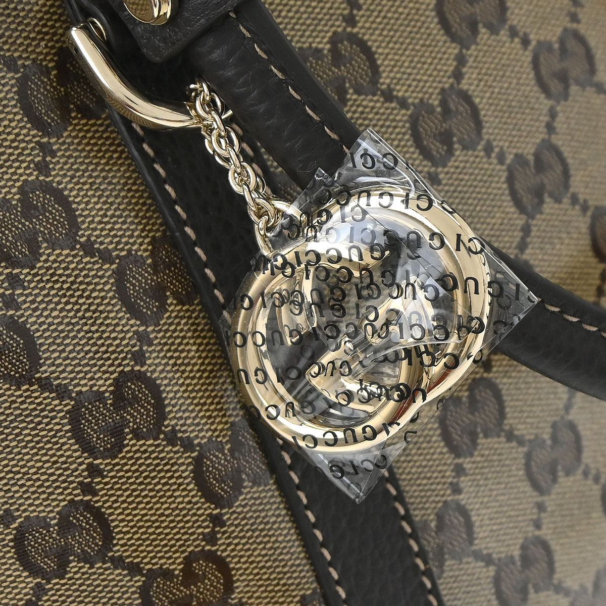 Gucci Brown PVC GG Charm Dome Satchel 2way Shoulder Handbag