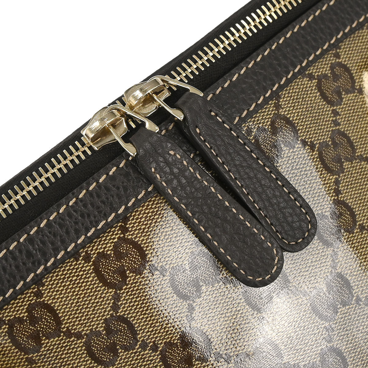 Gucci Brown PVC GG Charm Dome Satchel 2way Shoulder Handbag