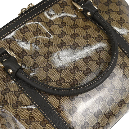 Gucci Brown PVC GG Charm Dome Satchel 2way Shoulder Handbag