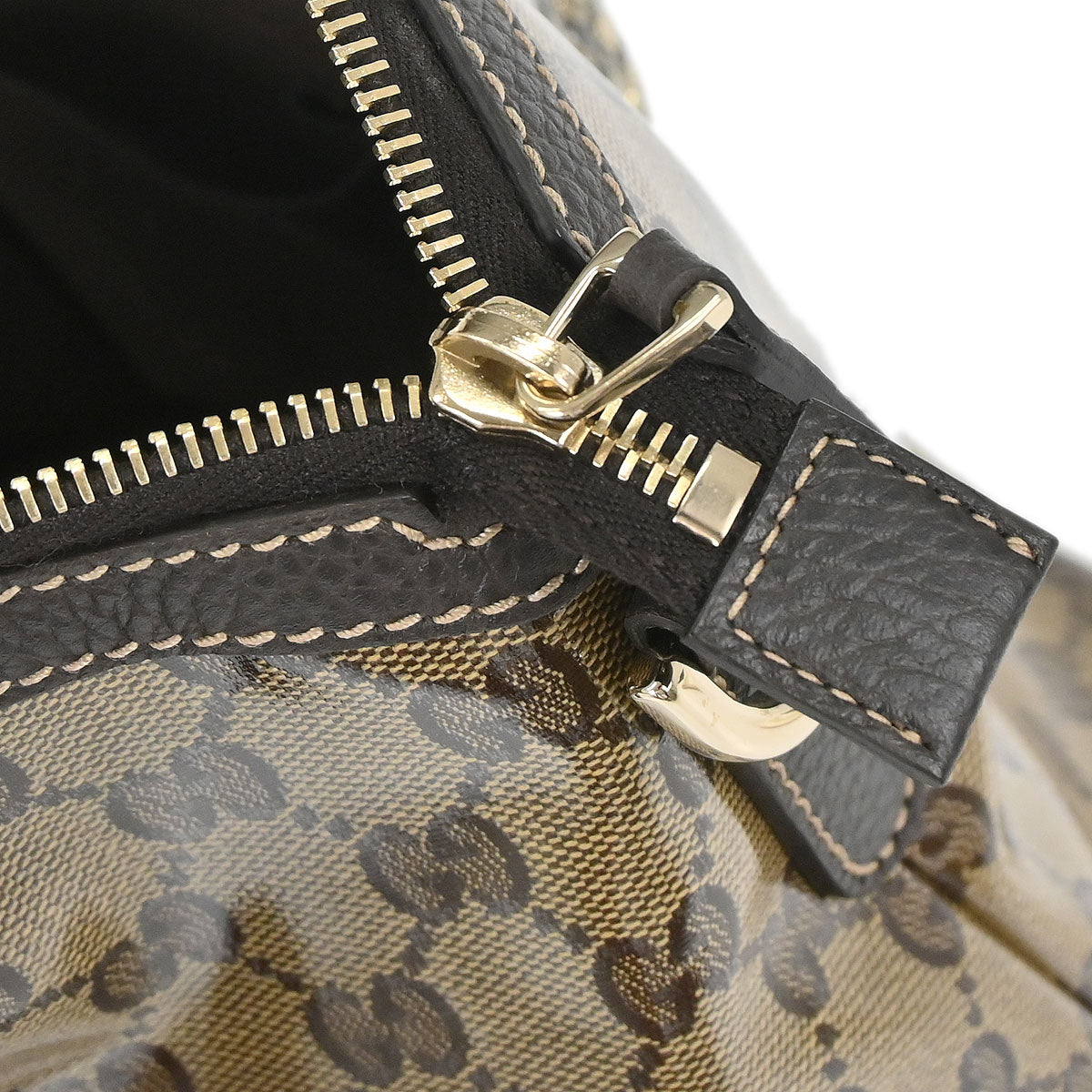 Gucci Brown PVC GG Charm Dome Satchel 2way Shoulder Handbag